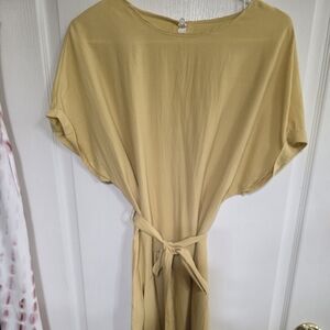SHEIN Yellow Tie Dress